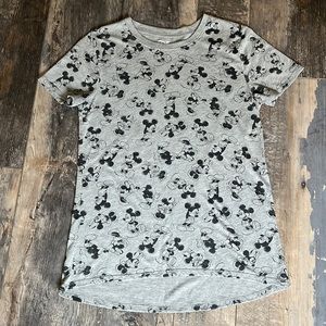(XS) Disney Gray Black Mickey & Minnie Tee Shirt
